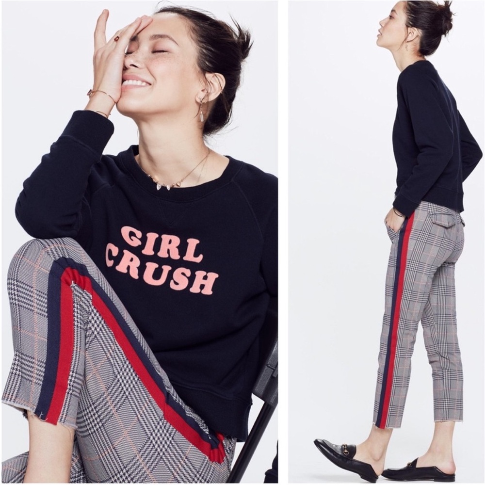 MOTHER The Shaker Prep Fray Plaid Racing Trousers